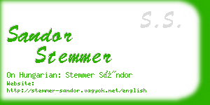 sandor stemmer business card